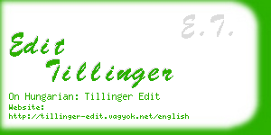 edit tillinger business card